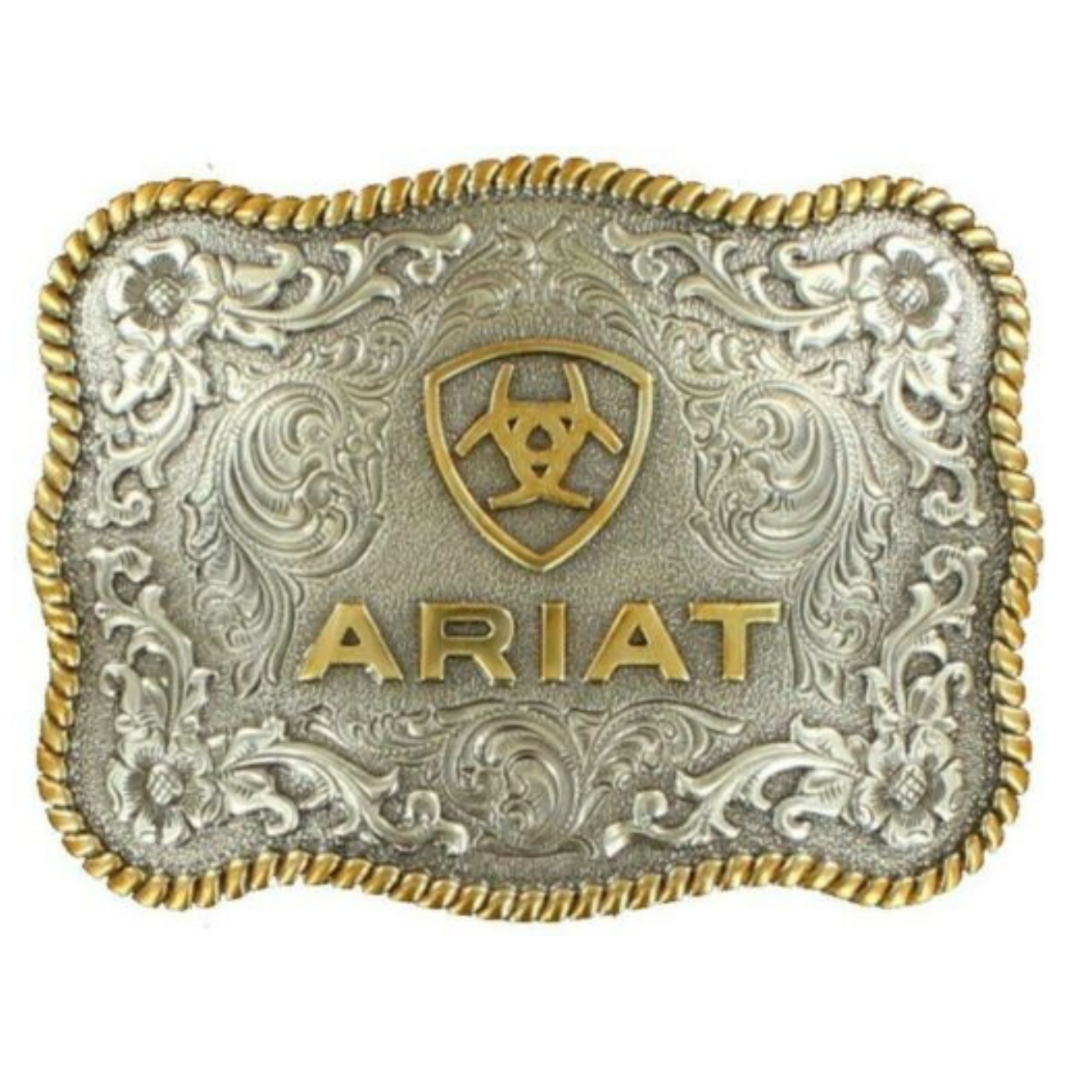 Fibbia Cintura Western Ariat Logo Stelle Argento E Rame | Per Cinture 1.5 Poll - Foto 3