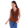 Women's Cafe Brown Suede Vest By Scully L1102-125