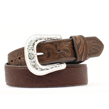 Nocona Two Toned Bullhide Brown Belt With Silver Buckle - N2438902