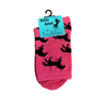 Hot Pink With Blk Horses Adult Sock By Austin Accent - 3747-N