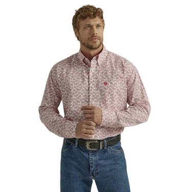 Men's Wrangler® George Strait Long Sleeve Shirt - Red - 112327803 