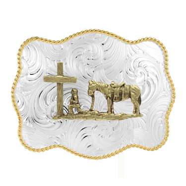 Gold Christian Cowboy Belt Buckle By Montana Silversmiths 50510-731L