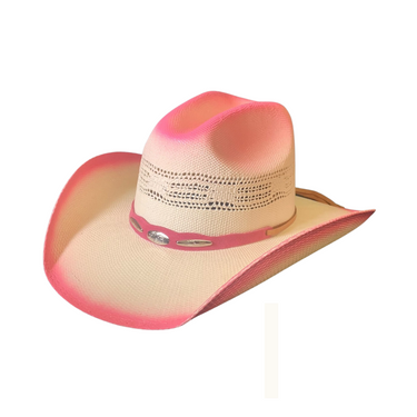 Hot Pink Straw Cowboy Hat with Silver Conchos HC-81