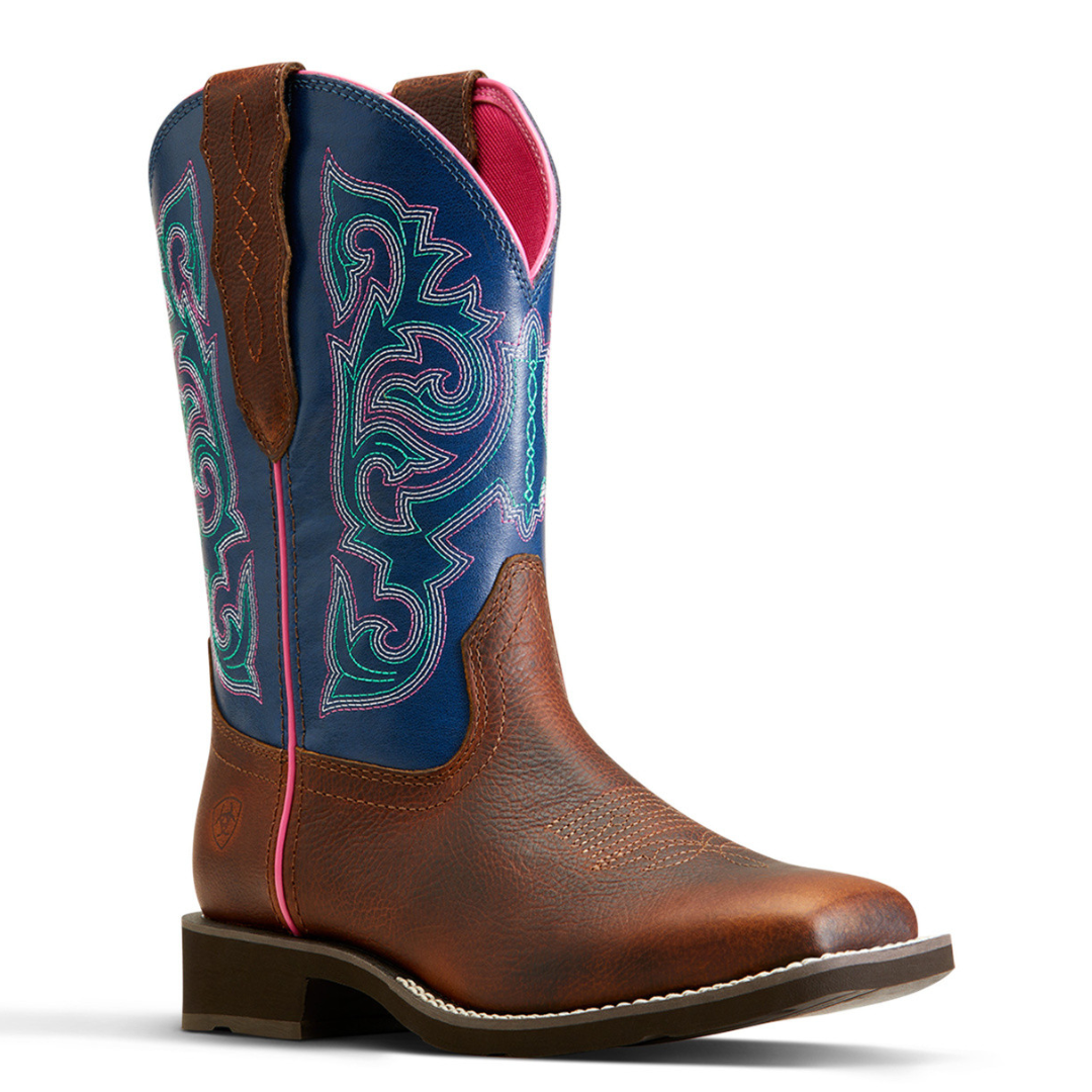 Delilah Stretchfit Brown Wide Square Toe Boots By Ariat 10046855