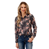 Women's Coral Floral Print Western L/S Printed Shirt By Roper - 03-050-0590-7071 GY