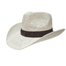 White Straw Hat Black Band OSFM R33 White