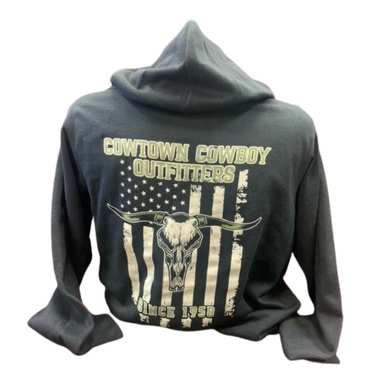 Cowtown Cowboy Outfitters Black Hoodie With Skull 139-Blk