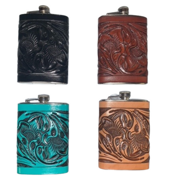 Leather Flask - Assorted Colors - FL01