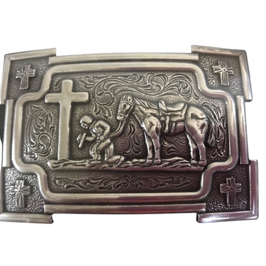 Praying Cowboy with Horse Belt Buckle 37405