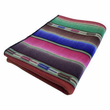 Native Serape Pattern Fleece Western Blanket 1067