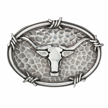 Ariat Oval Steer Head and Barbwire Edging Buckle by M&F A37050