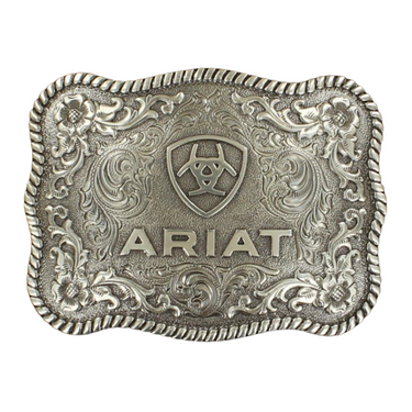 Men's Ariat Rectangle Rope Edge Belt Buckle by M&F A37006