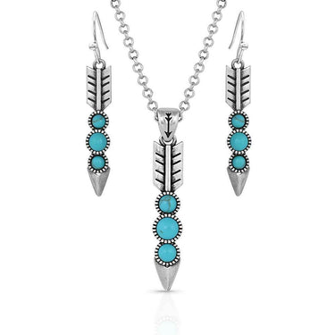 Falling Silver Feather Jewelry Set JS5033