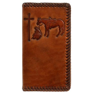 Nocona Leather Wallet Rodeo Standing Edge Cowboy Cross N5413808
