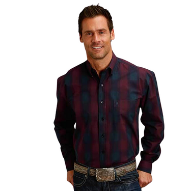 Clearance! Men's Stetson Plaid Long Sleeve Western Shirt by Roper 11-01-0579-1033