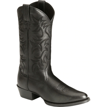 Men's Heritage R Toe Black Western Boot by Ariat 10002218