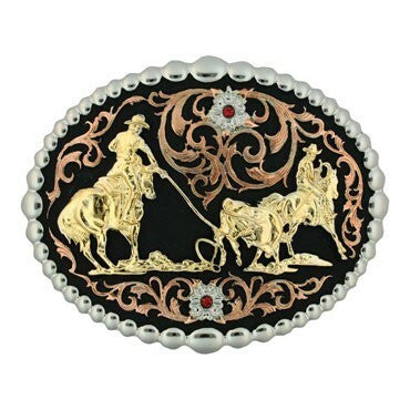 Team Roping Belt Buckle by Montana Silversmith 60969