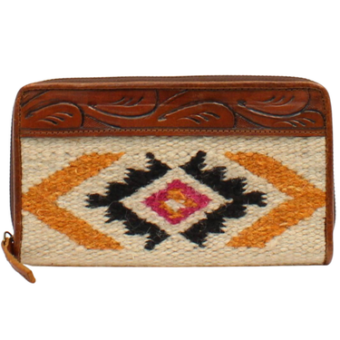 Ariat Multicolored Wool Blanket Tooled Wallet A770006597