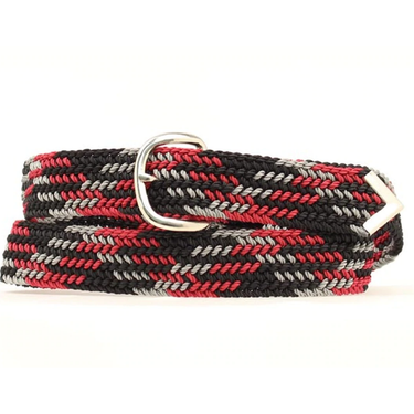 Machine Woven Braided Belt - Black  Red and Grey by Nocona 2000655