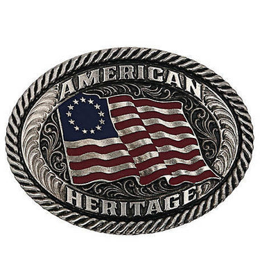 Betsy Sparkling Patriotic Attitude Belt Buckle By Montana Silversmiths A869