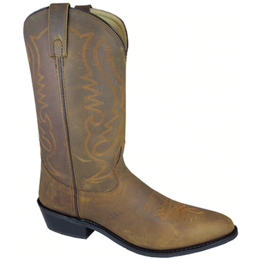 Men's Denver Brown Distressed Leather Cowboy Boot By Smoky Mountain Boots 4034