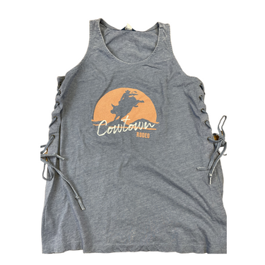 Cowtown Rodeo Side Lace Up Tank W19466 Graphite