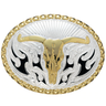 Crumrine Gold and Silver Oval Longhorn Buckle by M&F C11168