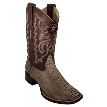 Ostrich Leg Wide Square Toe Boot in Rustic Oryx by Los Altos Boots 8220511