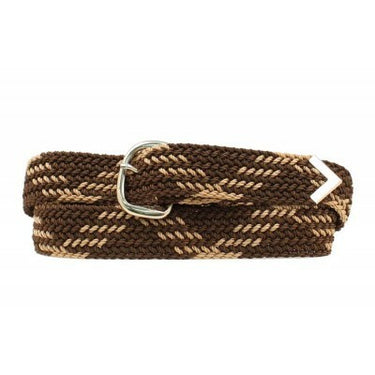 Machine Woven Braided Belt - Brown and Tan 2000601
