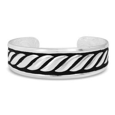 Twisted Rope Silver & Black Cuff Bracelet by Montana Silversmiths BC4077