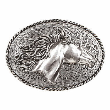 Silver Oval Horsehead Buckle 37012