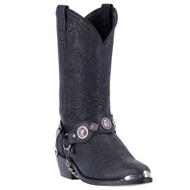 Men's Suiter Black Concho Leather Boot By Dingo DI02175