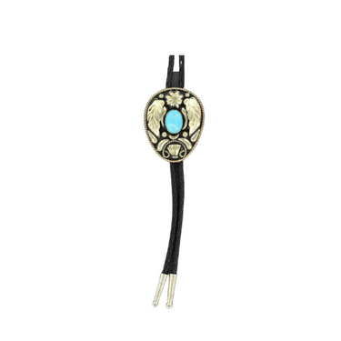 Gold Leaves with Turquoise Stone Bolo 22110 (173595)