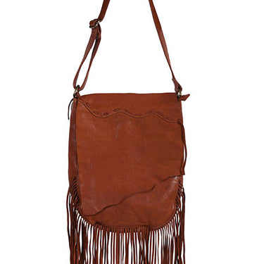 Brown Fringe with Raw Edge Front Flap B180