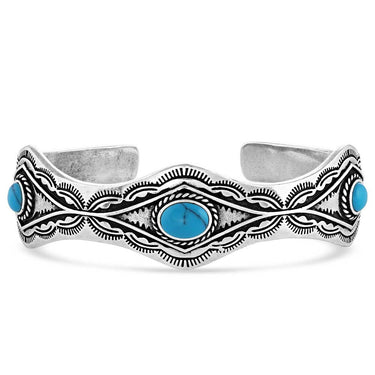 Aztec Turquoise Silver Ring by Montana Silversmiths BC5029