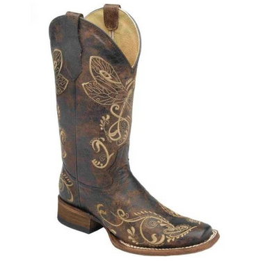 Women's Dragonfly Wide Square Toe Boot by Corral L5079