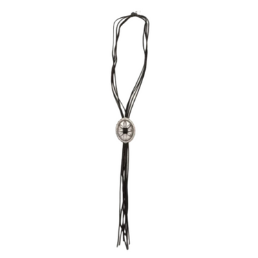 Black Leather Bolo Style Necklace N1199BLK